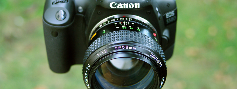 Rokkor lens on Canon cameras